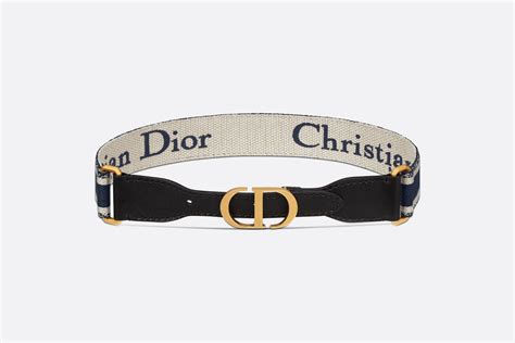 Christian Dior Gürtel Bedruckter Canvas in Blau und Cremeweiß。